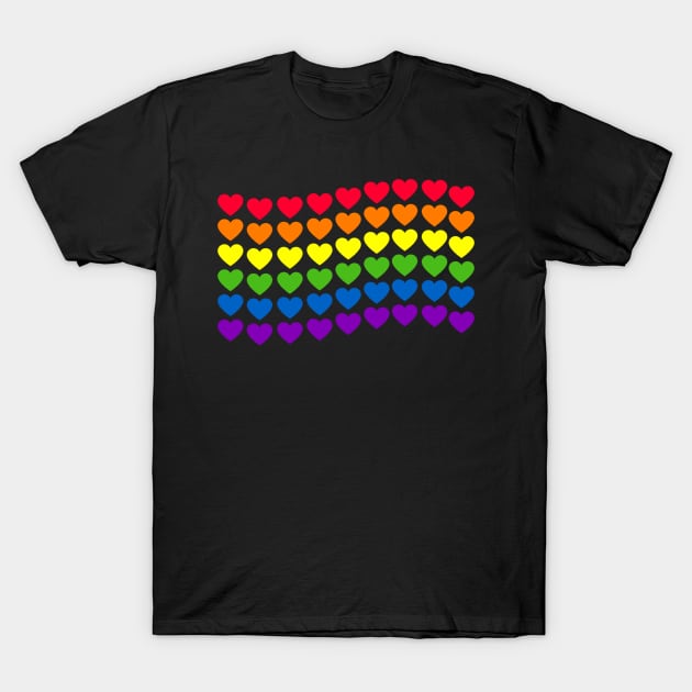 LGBTQ Hearts Flag T-Shirt by MajorCompany